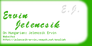 ervin jelencsik business card